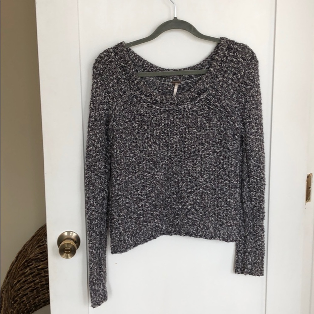 Free People Grey Speckled Sweater